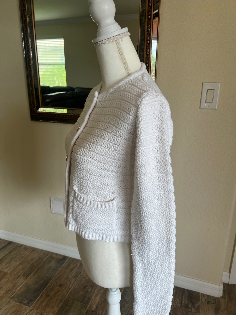 Joie White Textured Knit Button-Front Cardigan - Picture 14 of 17